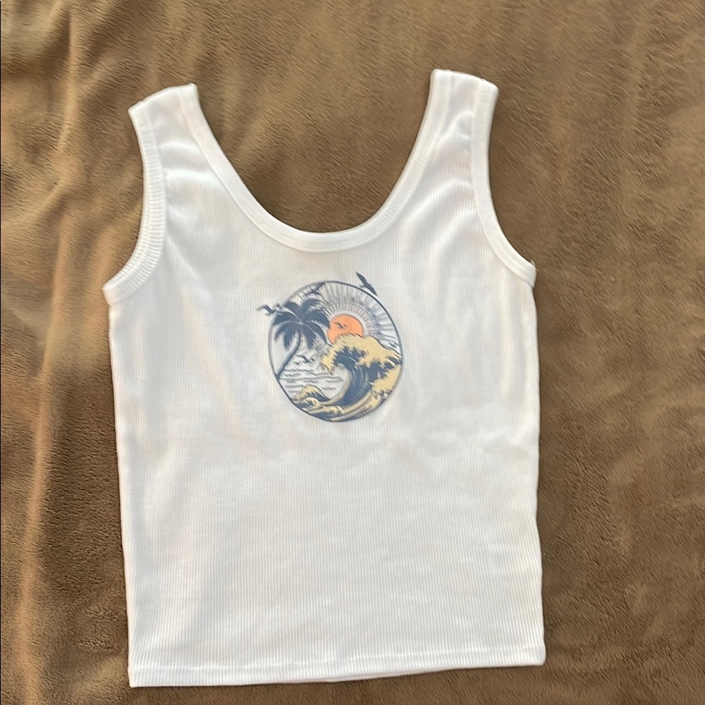 Blue and White Tank Top with Stylish Design
